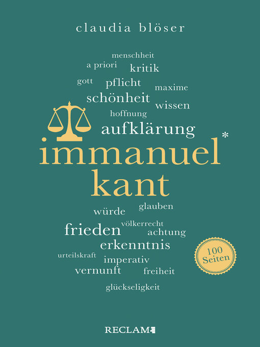 Title details for Immanuel Kant. 100 Seiten by Claudia Blöser - Available